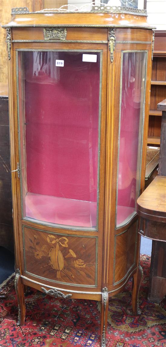 A French marquetry vitrine W.65cm